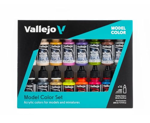 Vallejo - Wargame Special Acrylic Paint Set | Model Color | High Pigmentation Colors | Realistic and Historical Finishes for Model Kits & Scale Figures | 16 Bottles x 18 ml. (0.60 fl.oz) - style: Wargame Special
