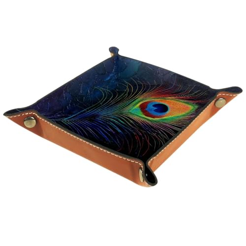Neon Peacock Feather Dice Tray Dice Rolling Tray Folding Dice Holder for Dice Games, Like RPG, DND and Other Table Games - color: Multi 12