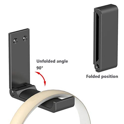 Headphone Stand Hanger,Headset Holder Mount,Aluminum Hook with Strong Adhesive Tape for Headphones (H03-Black-1PCS)