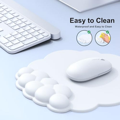 MOKURU Cloud Mouse Pad with Wrist Rest, Cloud Keyboard Wrist Rest, Mouse Pad Wrist Support, Ergonomic Keyboard Mouse Wrist Support White - color: White