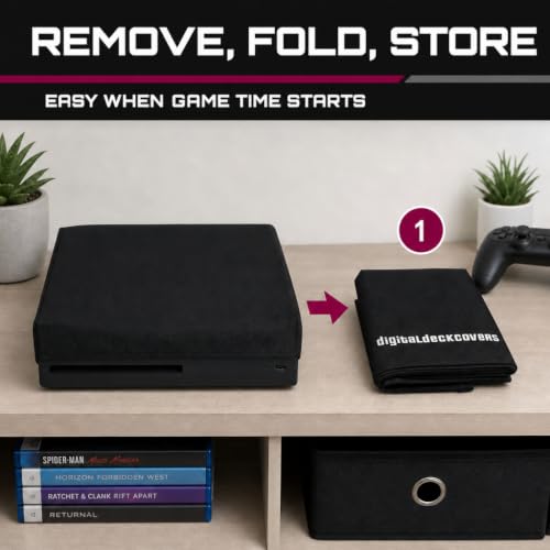 PS3/XBOX360 Console Dust Cover, Black | Antistatic, Water Resistant, Premium Fabric, Gaming System Protector