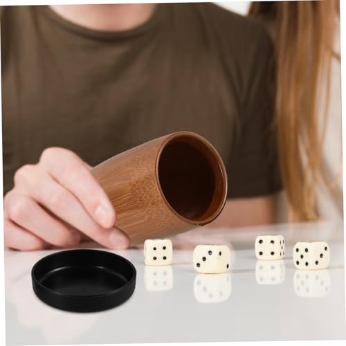 BESPORTBLE Wooden Dice Cup Capacity Dice Rolling Cup with Base for Board Games Excellent Craftsmanship for Home Ktv Bar Entertainment Versatile Dice Shaker Prop