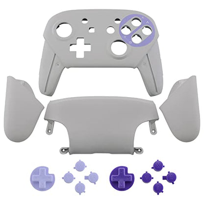 eXtremeRate Classics SNES Style Soft Touch Faceplate Backplate Handles for Nintendo Switch Pro Controller, DIY Housing Shell Grip and Buttons for Nintendo Switch Pro - Controller NOT Included - color: Classic SNES Style