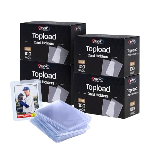 BCW 3x4 Standard Topload Card Holders | 400 Pack | Top Loaders for Cards | Rigid Card Protector | Fits Standard Size Cards Up to 35pt - size: 400 Pack