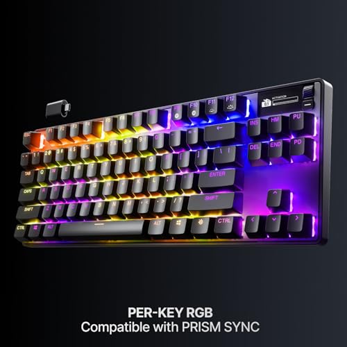 SteelSeries Apex Pro TKL Gen 3 Gaming Keyboard - OmniPoint 3.0 Analog Magnetic Switches, Quickset Auto-Presets (Rapid Trigger, Rapid Tap/SOCD, Protection Mode), OLED, RGB, PBT Keycaps, 2.4G+BT, Black - color: Black, size: Pro TKL, style: Gen 3 Wireless