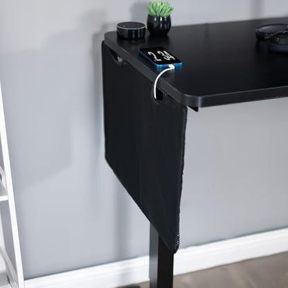 VIVO Black 24 inch Under Desk Privacy and Cable Management Organizer Sleeve, Wire Hider Kit Panel System, DESK-SKIRT-24 - size: 24" Panel