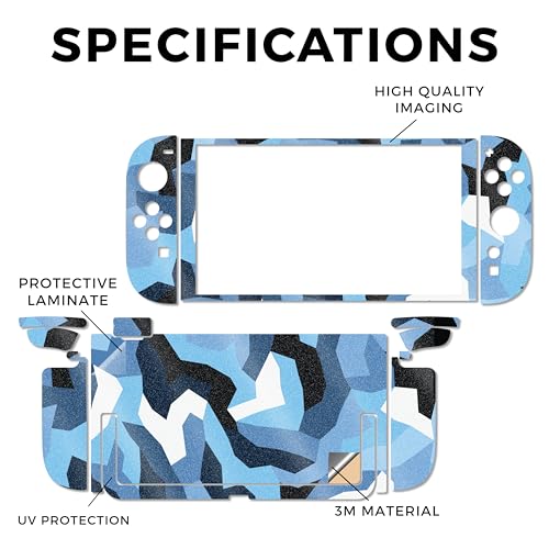 Glossy Glitter Gaming Skin Compatible with Nintendo Switch 2 Console Only - Sky Camouflage - Premium 3M Vinyl Protective Wrap Decal Cover - Easy to Apply | Crafted in The USA by MightySkins - color: Sky Camouflage, size: Switch 2 Console Skin Only, style:
