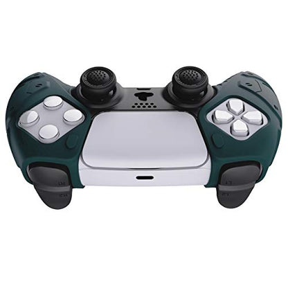 PlayVital Mecha Edition Racing Green Ergonomic Soft Controller Silicone Case Grips for ps5, Rubber Protector Skins with Thumbstick Caps for ps5 Controller - Compatible with Charging Station - color: Racing Green