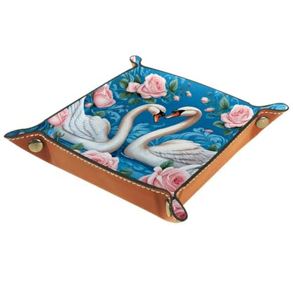 Swans Roses Flowers Dice Tray Dice Rolling Tray Folding Dice Holder for Dice Games, Like RPG, DND and Other Table Games - color: Multi 10