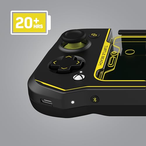 Turtle Beach Atom Mobile Game Controller with Bluetooth for Cloud Gaming on Xbox Game Pass with Android Mobile Devices - Compact Shape & Console Style Controls – Black/Yellow - color: Black/Yellow