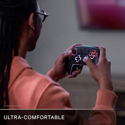 PowerA Enhanced Wireless Nintendo Switch and Switch 2 Controller with Lumectra, gaming controller, Officially licensed - style: Multi-Zone RGB Lighting