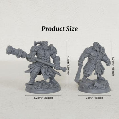 Fantasy Tabletop Unpainted Miniatures -32mm Rune Giants Duo AS1012 | 1:50 Miniature Game Role Playing RPG Accessory Dungeon Masters Boss Encounter - Giant Boss