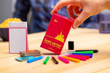 Oink Games A Fake Artist Goes to New York | Japanese Social Deduction Party Game for Families & Adults, Creative Bluffing, Hidden Roles, Group Gameplay, 5-10 Players