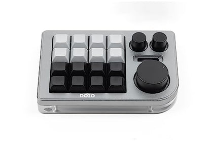 KEEBMONKEY Megalodon Triple Knob Macro Pad Programmable Designer Mini Keyboard 16 Keys (Grey) - color: Grey