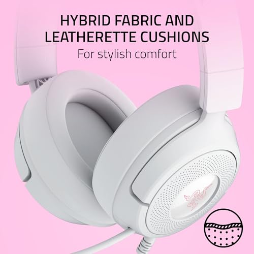 Razer Kraken Kitty V3 X Wired Gaming Headset, Kitty Ears, White | HyperClear Cardioid Mic, 40 mm Drivers, 7.1 Surround Sound, Comfy Ear Cushions, Cross-Platform via 3.5mm PC, PS5, Xbox - color: Mercury White