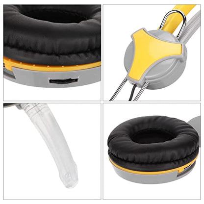 Gaming Headset with Noise Cancelling Features Ergonomic Wired Game Headphone for PC and Skype 40mm Drivers (Yellow) - color: Yellow
