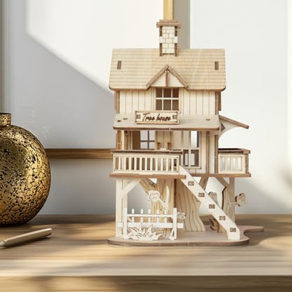 3D Wooden Puzzle for Adults, Creative Treehouse Design Model Kit | Creative Assembly Model Building Kits to Build for Adults, DIY Assembly Puzzle for Christmas,Teens Men 14+, STEM Project - style: Treehouse