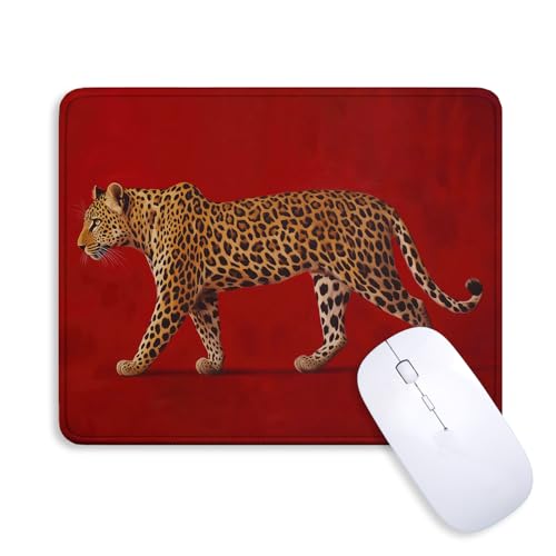 Retro Cheetah Leopard Red Mouse Pad Non-Slip Rubber Base for Desk Laptop Gaming Office for Women, Cheetahs Leopards Desk Decor for Office Room, Cheetah Leopard Gifts for Women, 8x9.5 Inch - color: Leopard