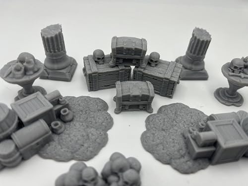 Hautico Middle Ages Mausoleum Ruins Scene with Graveyard and Treasury Ruin for 18-28mm Miniatures Wargame, DND, 3D Printed and Paintable
