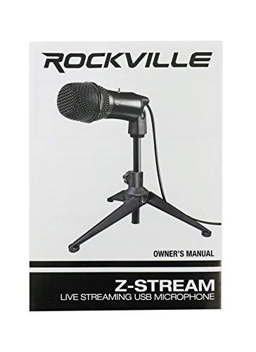 Rockville Z-Stream USB Condenser Computer Microphone for YouTube/Zoom | Podcasting/Streaming/Gaming, Includes Stand and Windscreen, Plug and Play, Mac/Windows, Omni-Directional