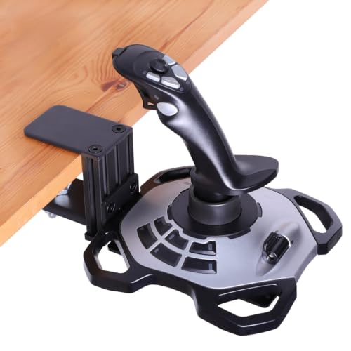 HTLAKIKJ Desk Mount for Hotas Flight Sim Joystick | Compatible with Logitech G Extreme 3D Pro Joystick and Turtle Beach VelocityOne Flightstick Enduring Metal Holder