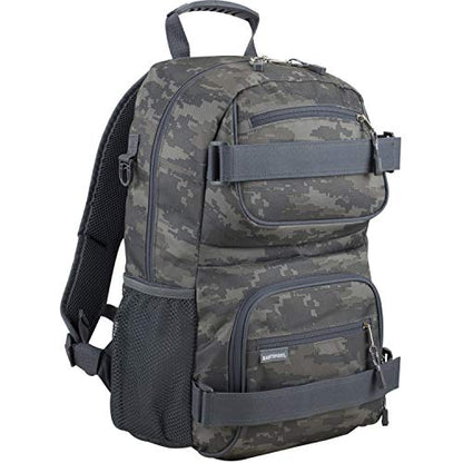 Eastsport Travel Skateboard Backpack Double Strap Laptop Bag Multi-Sport Design for Men and Women, Static Camo - color: Static Camo