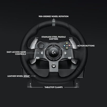 Logitech G920 Driving Force Racing Wheel and Pedals, Force Feedback + Logitech G Driving Force Shifter - Xbox Series X|S, Xbox One and PC, Mac - Black - style: Xbox X|S, Xbox One, PC/Mac