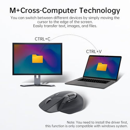 Rapoo MT760 Multi-Device Wireless Mouse, Bluetooth 5.0 and 2.4G Multi-Mode Connection, Up to 4 Devices, 11 Programmable Buttons, 4K DPI, 90 Days Battery Life, PC, Matte Black - color: Matte Black, size: Standard