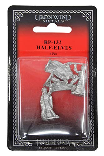 IRON WIND METALS 4 Piece Half Elves Set - 100% Lead-Free Pewter - Classic Fantasy Miniatures for 28mm Table Top Games - Made in USA - RAL Partha Miniatures