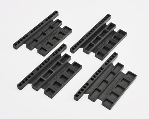 Settlers Game Piece Organizer - Storage Trays for Catan-Ages 14+ | 4 Black Plastic Holders, 3 Compartments Each, 5 x 3 x 0.5 in, Fits Standard Components, Tabletop Accessory Adults