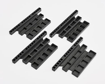 Settlers Game Piece Organizer - Storage Trays for Catan-Ages 14+ | 4 Black Plastic Holders, 3 Compartments Each, 5 x 3 x 0.5 in, Fits Standard Components, Tabletop Accessory Adults