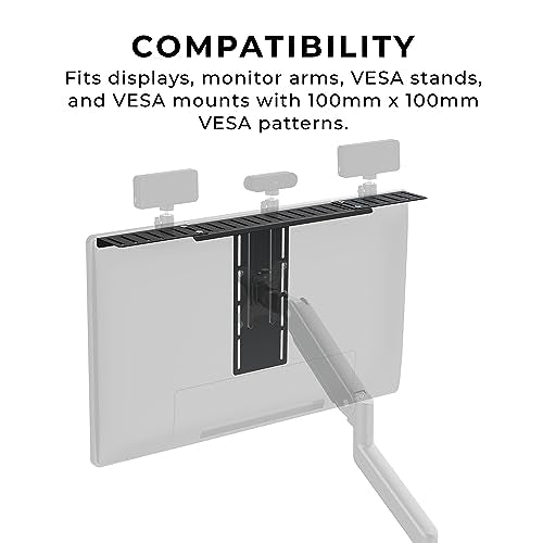 HumanCentric DSLR Monitor Mount Extra Large, Desk Camera, Webcam & Mic | Microphone Shelf for Monitor VESA Arm, Replace Clamp Tripods, 100x100mm Patterns, Aluminum, Hardware Included - size: X-Large Shelf