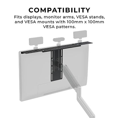 HumanCentric DSLR Monitor Mount Extra Large, Desk Camera, Webcam & Mic | Microphone Shelf for Monitor VESA Arm, Replace Clamp Tripods, 100x100mm Patterns, Aluminum, Hardware Included - size: X-Large Shelf