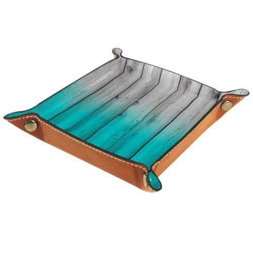 Dice Trays Teal Rustic Wood Panels Holder Storage Box for Dice Games Like RPG DND, Leather Dice Holder Portable Folding Rolling Dice Tray, 16x16cm - color: Multi 8
