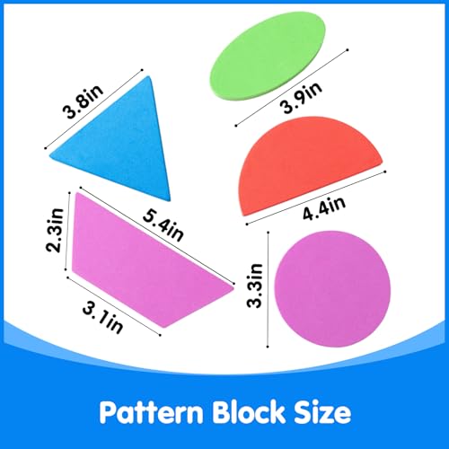 Large Shape Magnets - Giant Magnetic Pattern Blocks - Geometric Shapes for Whiteboard & Math Manipulatives - 10 Pcs - style: Large Shape Magnets
