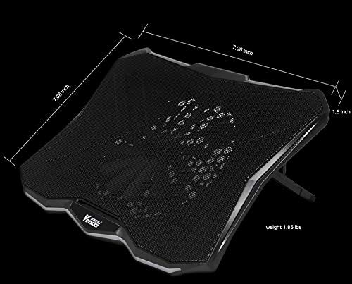 LETUSTO Laptop Cooling Pad, Portable Laptop Cooler Stand for up to 17’’ Notebooks, 1 Big Fan with 17dBA