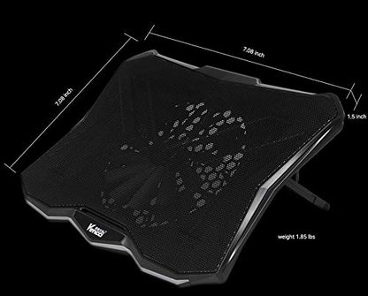 LETUSTO Laptop Cooling Pad, Portable Laptop Cooler Stand for up to 17’’ Notebooks, 1 Big Fan with 17dBA
