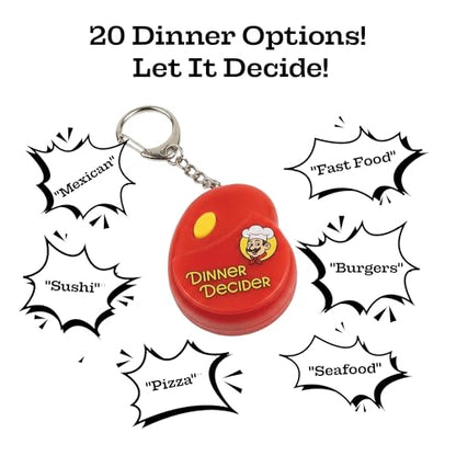 Dinner Decider Electronic Keychain – Food Decision Dice for Couples & Families | Date Night Electronic Dice Game with 20 Dinner Options | Fun Novelty Gift, What’s For Dinner, What to Eat Decider