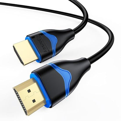 Short HDMI Cable 2FT, 4K HDMI Cable 2 Foot High Speed HDMI 2.0 Cord 4K@60Hz, 2K@144Hz, 1080P@240Hz, HDR, 3D, ARC for TV Box, Switch, Laptop, HDTV, Monitor, PS5/PS4, Xbox - size: 2FT