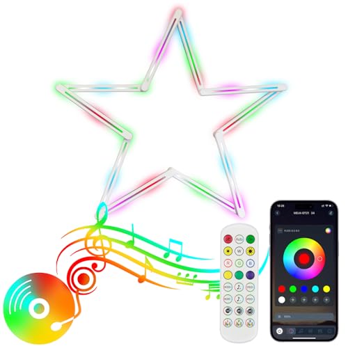 Uxon 10-in-1 Foldable Frame LED Lights, Smart RGB+IC Wall Decor Light with APP & Remote Control, 16 Million Colors, Music Sync, Gaming Lights for Bedroom Living Room Kids Room Party Decoration - color: Frame
