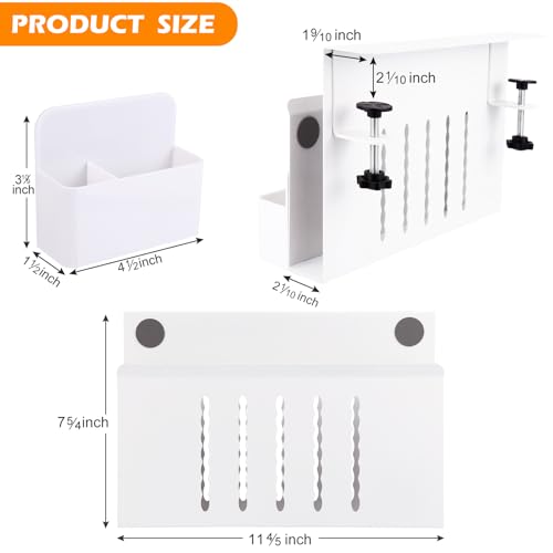 Desk Side Storage, Under Desk Laptop Mount, Table Side Hanging File Organizer, No Drill Clamp On Cable Management Tray, Laptop Holder with Magnetic Pen Holder for Office and Home - size: 1Tier-W