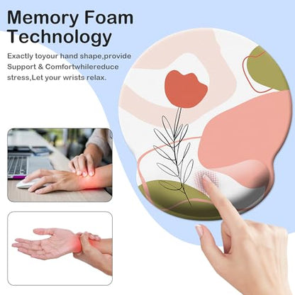 Mouse Pad Wrist Support,Ergonomic Mouse Pad with Wrist Rest,Comfortable Mousepad with Smooth Wrist Rest,Pain Relief Mouse Pads for Non-Slip Base,Computer,Laptop,Office & Home (Rose) - color: Rose