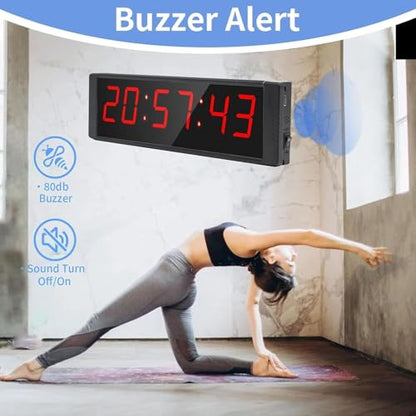 Large Stopwatch with Start/Stop Button, LED Digital Timer with Remote, Countdown Clock with Buzzer, Gym Clock for Home Gym, Interval Timer for Workout, Plug in (with Stand) - style: Plug-in(with stand)