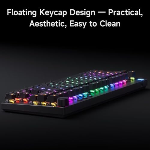 MCHOSE Mix 87 TKL Wired Gaming Keyboard Magnetic Switch Hall Effect Keyboards Rapid Trigger SOCD 8K Polling Rate Volume Knob Adjustable Actuation Point RGB Lighting HotSwap Black Apollo Switch - color: Black-Apollo TTC