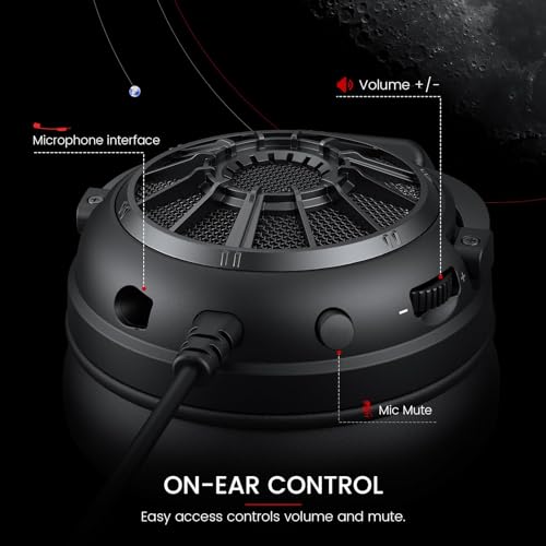 EKSA Gaming Headset with Microphone for PS5 PS4 PC Switch, Over-Ear Headphones with Detachable Noise Cancelling Mic, 50 mm Drivers,3D Stereo Surround Sound, Wired Gaming Headphones-Gift
