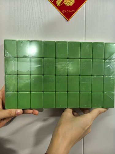 Chinese Mahjong Game Set, Classic with 146+ Green Colored Tiles Dice Professional Big 1.6 inch 40mm Mahjong Tiles Melamine Instraction, Complete majiang with Carrying Bag 专业麻将