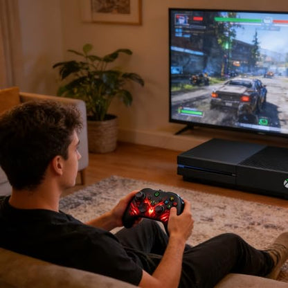 SWVOE X box 1 Controller, Gaming Remote for all series of X-box One Host and PC Win10+ with Programming Buttons, Turbo, LED Light, Firmware Upgrade Required From Third Party
