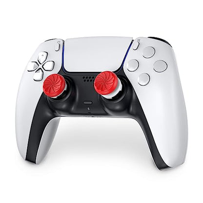 KontrolFreek FPS Freek Inferno for PlayStation 4 (PS4) and PlayStation 5 (PS5) Controller | Performance Thumbsticks | 1 High-Rise, 1 Mid-Rise | Red/White - style: PS5