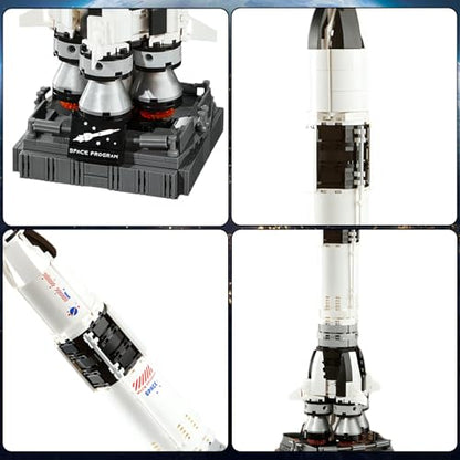 APENGBAOL Saturn V Space Rocket and Vehicles Building Blocks Set,613 Precision Space Shuttle Building Block Toys for Kids .Gifts for Adults - style: space rocket