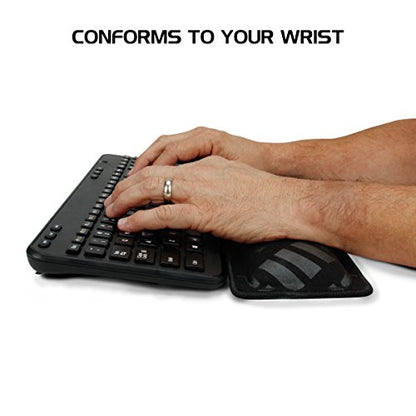 ENHANCE Compact Bluetooth Keyboard Wrist Rest Pad with Soft Memory Foam Support for Bluetooth Keyboards - Anti-Fray Stitching, Non-Slip Base, Gaming Wrist Rest Decal - Thick 1 inch Padding - color: Compact Keyboard Wrist Rest